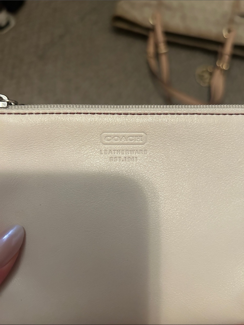 Vintage White Leather Coach Wristlet - Picture 2 of 5